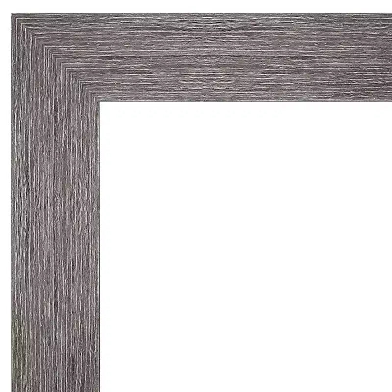 Specchio da parete grigio a doghe gessate non smussate 34" X 28" - : Rettangolare moderno, include l'hardware di montaggio