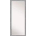 28" x 64" Non-Beveled Vista Brushed Nickel Full Length Floor Leaner Mirror - Amanti Art: Includes Mounting Hardware, Polystyrene Frame