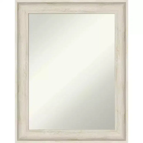 23" x 29" Non-Beveled Regal Birch Cream Wall Mirror - Amanti Art: Modern Style, Polystyrene Frame, Includes Mount Hardware