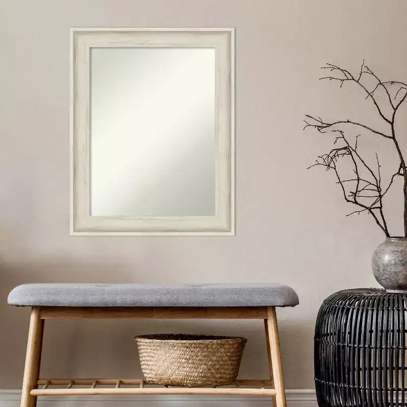 Specchio da parete Regal Birch Crema 23" X 29" senza smussatura - : Stile moderno, cornice in polistirene, hardware di montaggio incluso