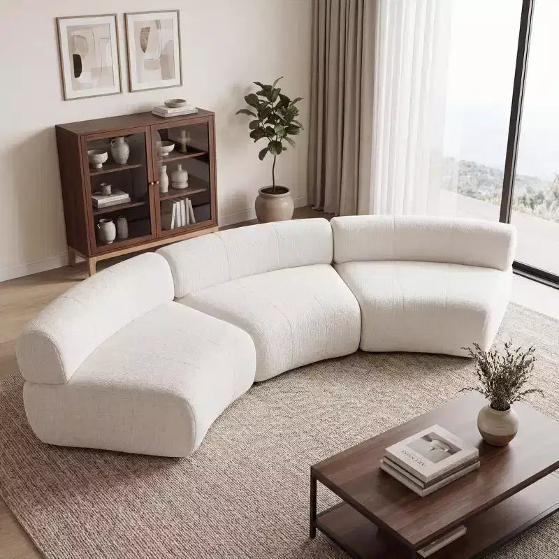 Divano componibile a 3 posti Christopher Knight Home Golan 118,5, curvo, imbottito e compresso