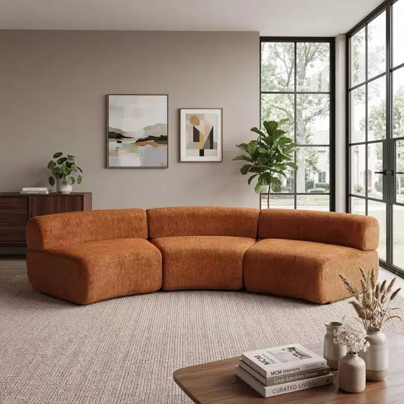 Divano componibile a 3 posti Christopher Knight Home Golan 118,5, curvo, imbottito e compresso