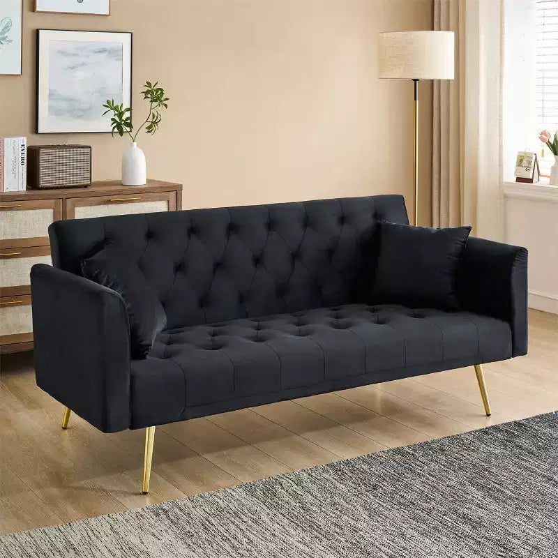 Divano a Due Posti Convertibile da 71 pollici, Divano Letto in Velluto per Soggiorno, Camera da Letto, Ufficio - Modernluxe