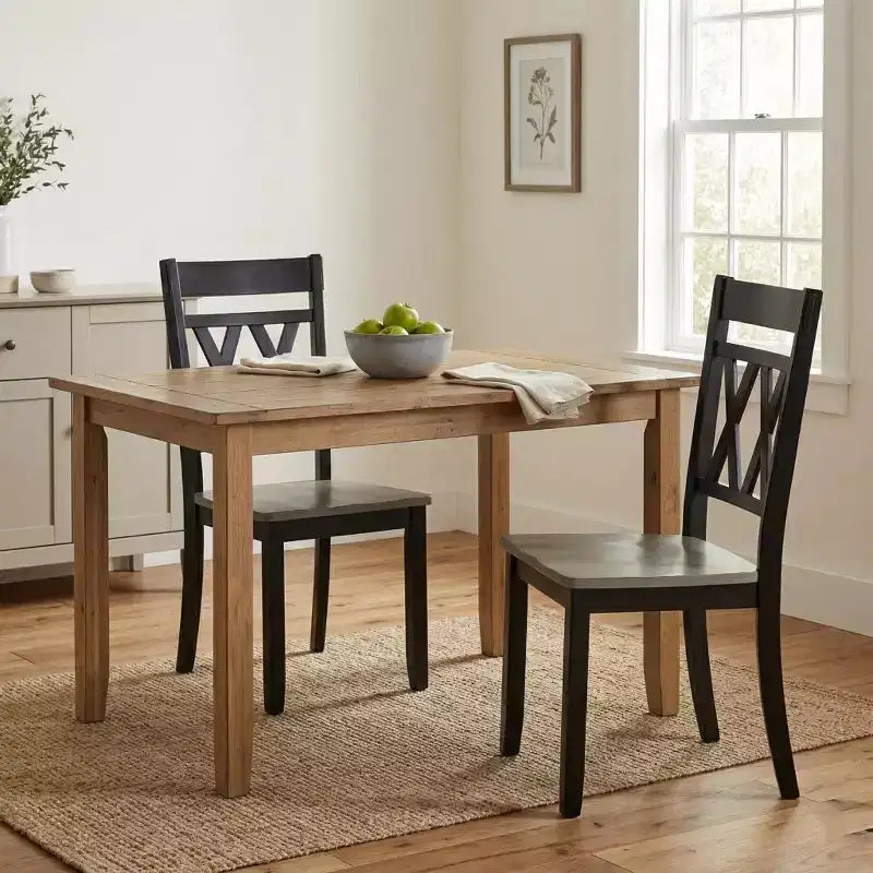 Sedie da pranzo Harper Modern Farmhouse con schienale a X in legno (set da 2)