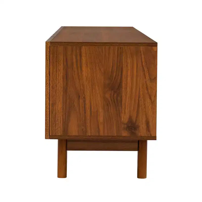 87 Supporto TV per TV fino a 90, Mobile TV Mobile Media Mobile TV Mobile Intrattenimento con Anta Scanalata con Chiusura Ammortizzata e Gambe in Legno Massello - Modernluxe