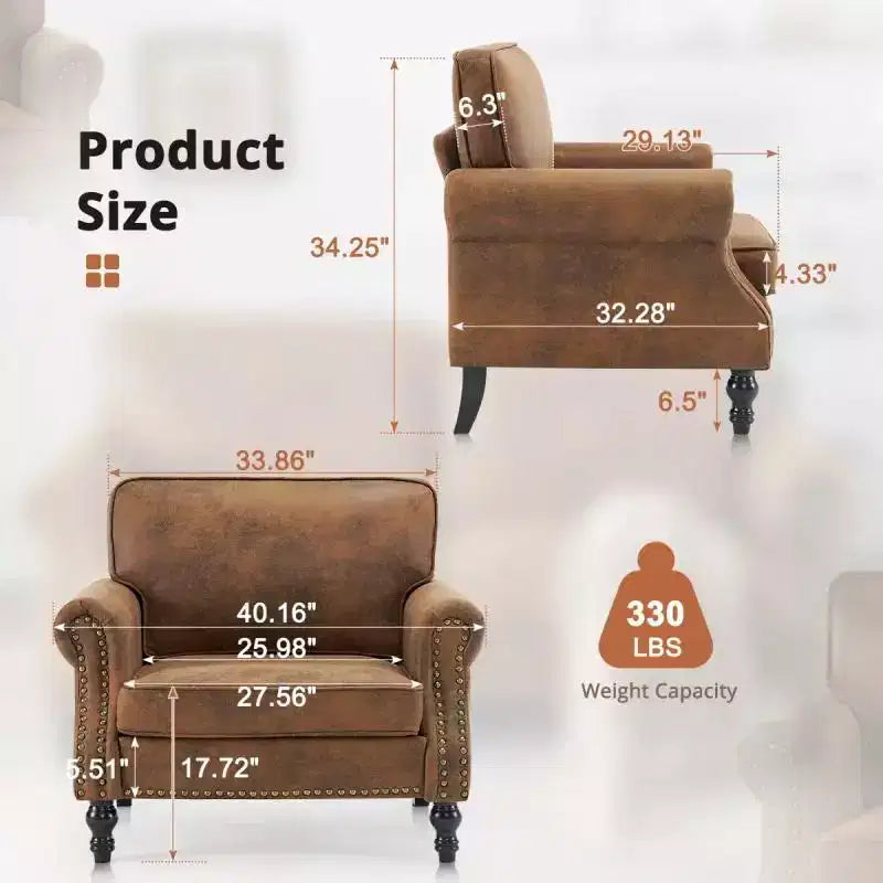 Poltrona accent classica singola color ruggine