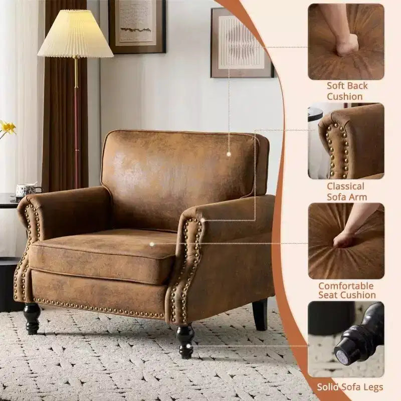 Poltrona accent classica singola color ruggine