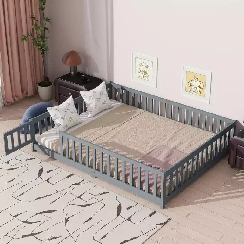 Mayeerty Telaio letto matrimoniale completo rivestito in lino con supporto lombare e design silenzioso