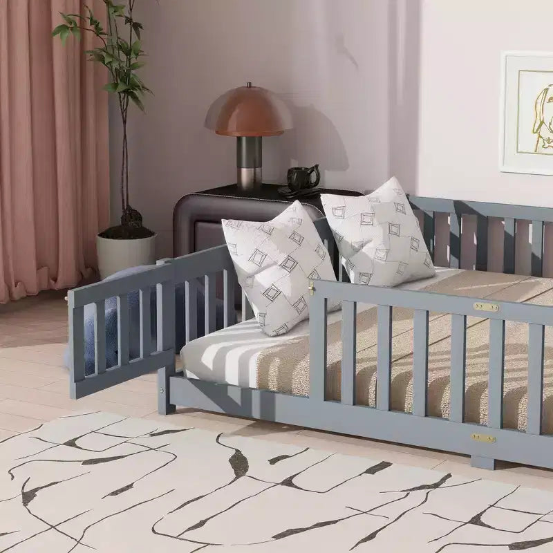 Mayeerty Telaio letto matrimoniale completo rivestito in lino con supporto lombare e design silenzioso
