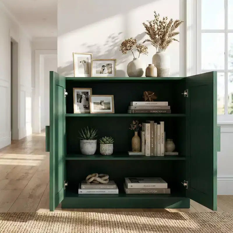 Mobile Contenitore Indipendente con 2 Ante, Scaffali Regolabili, Credenza, Buffet, Dispensa per Ingresso, Soggiorno, Cucina, Camera da Letto