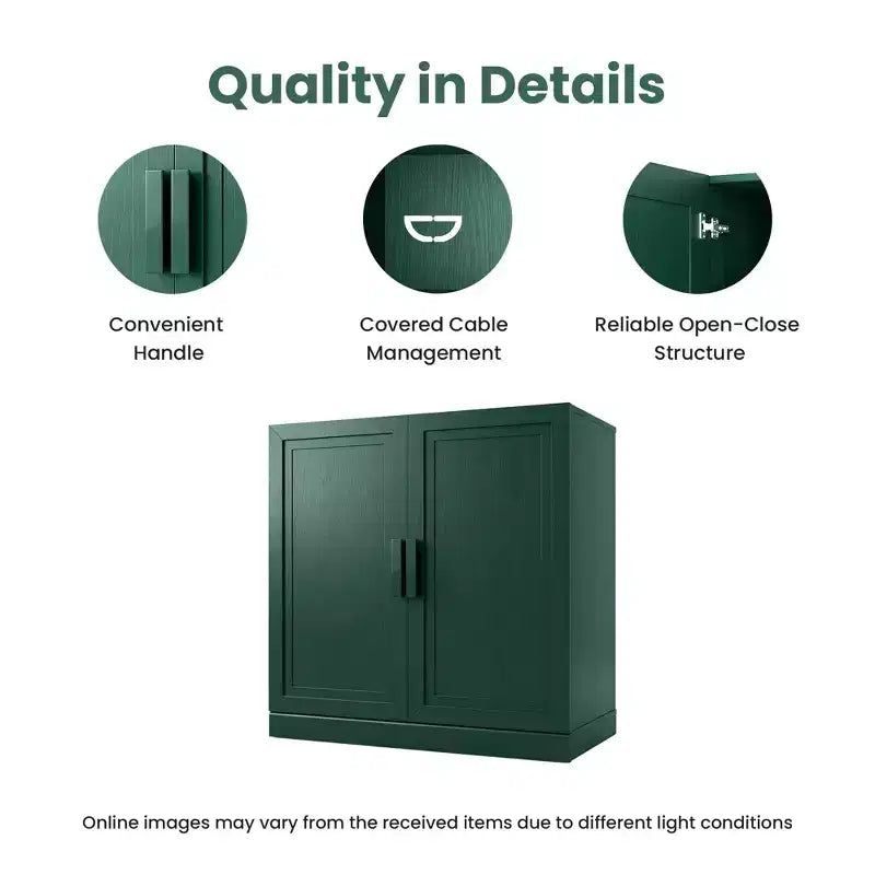 Mobile Contenitore Indipendente con 2 Ante, Scaffali Regolabili, Credenza, Buffet, Dispensa per Ingresso, Soggiorno, Cucina, Camera da Letto