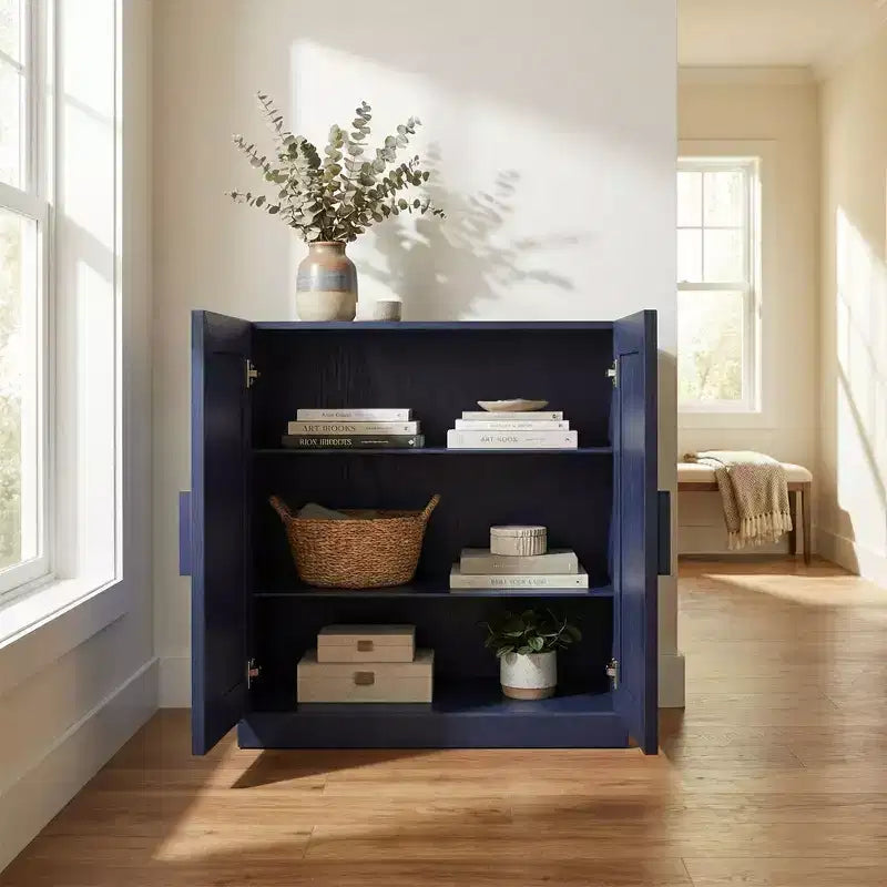 Mobile Contenitore Indipendente con 2 Ante, Scaffali Regolabili, Credenza, Buffet, Dispensa per Ingresso, Soggiorno, Cucina, Camera da Letto