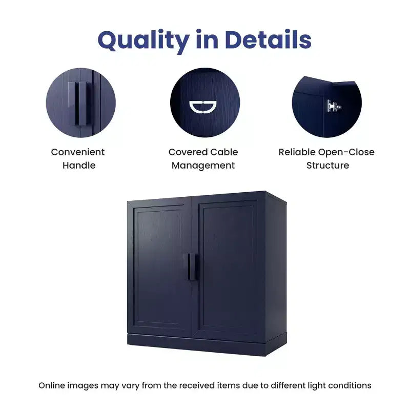 Mobile Contenitore Indipendente con 2 Ante, Scaffali Regolabili, Credenza, Buffet, Dispensa per Ingresso, Soggiorno, Cucina, Camera da Letto