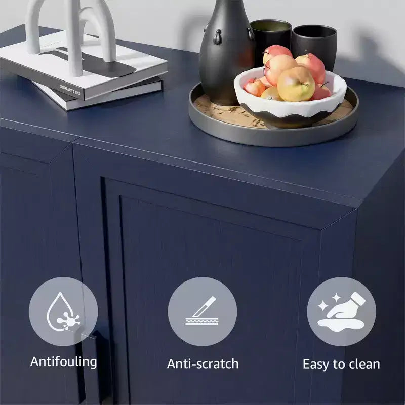 Mobile Contenitore Indipendente con 2 Ante, Scaffali Regolabili, Credenza, Buffet, Dispensa per Ingresso, Soggiorno, Cucina, Camera da Letto