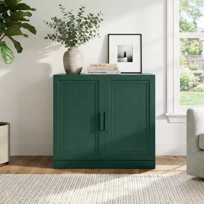 Mobile Contenitore Indipendente con 2 Ante, Scaffali Regolabili, Credenza, Buffet, Dispensa per Ingresso, Soggiorno, Cucina, Camera da Letto