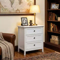 Karl Home 24 Inch 3 Drawer Nightstand with Melamine Surface USB Type C and US Standard Power Outlets