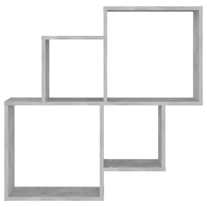 Vidaxl Mensola a cubo da parete in legno multistrato grigio cemento media