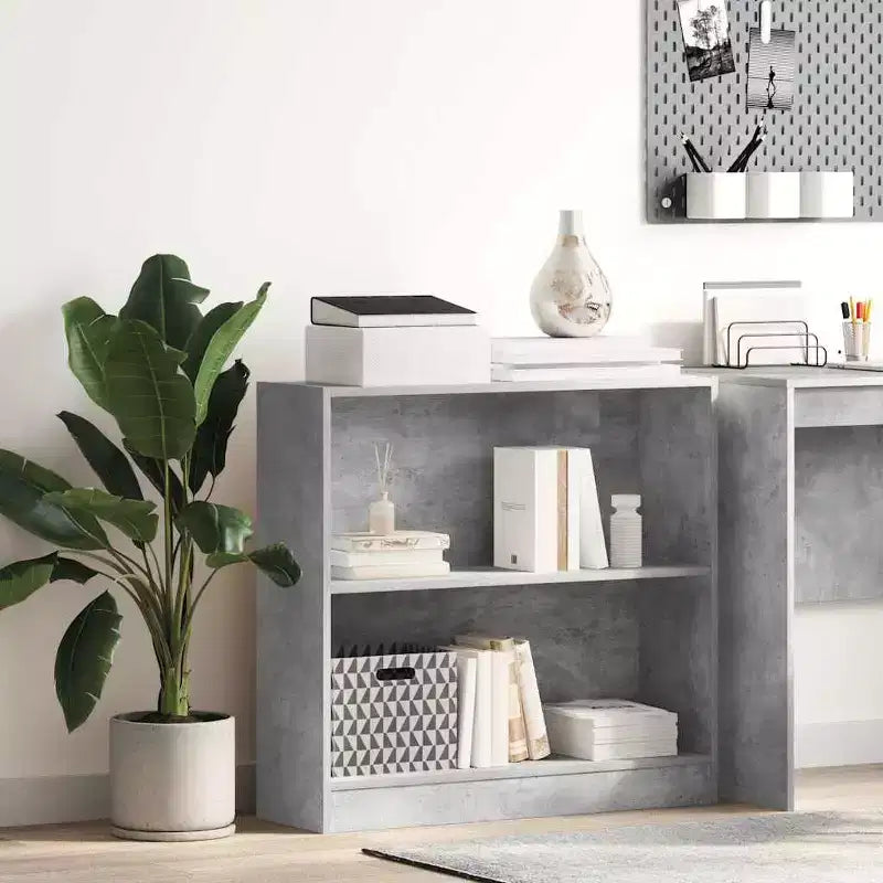 Vidaxl Libreria Grigio Cemento Legno Ingegnerizzato Libreria Compatta