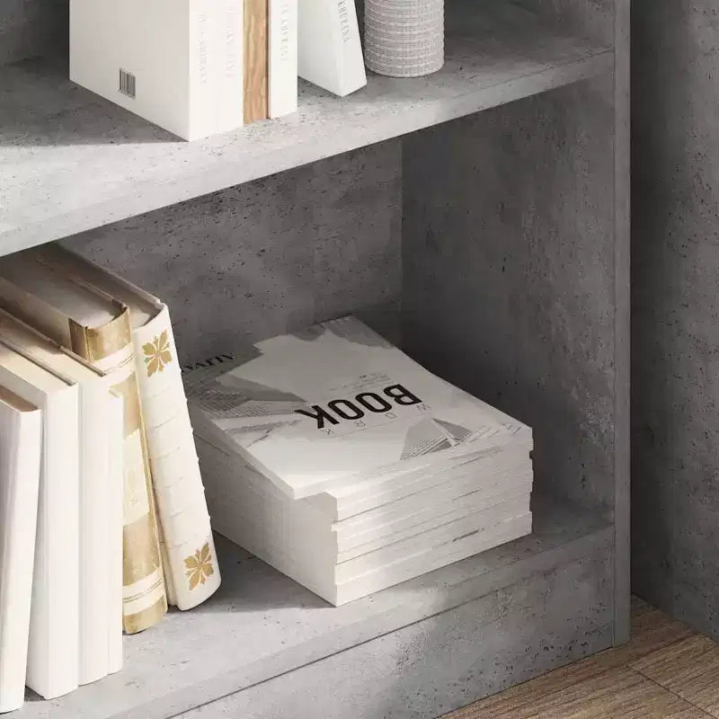 Vidaxl Libreria Grigio Cemento Legno Ingegnerizzato Libreria Compatta