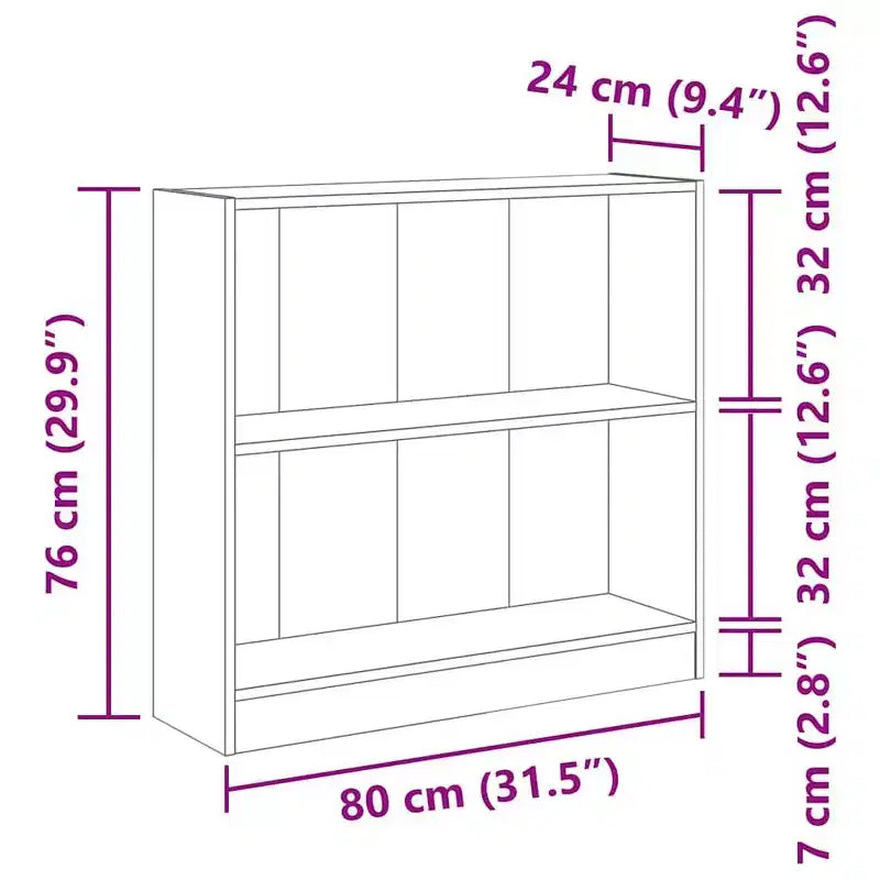 Vidaxl Libreria Grigio Cemento Legno Ingegnerizzato Libreria Compatta