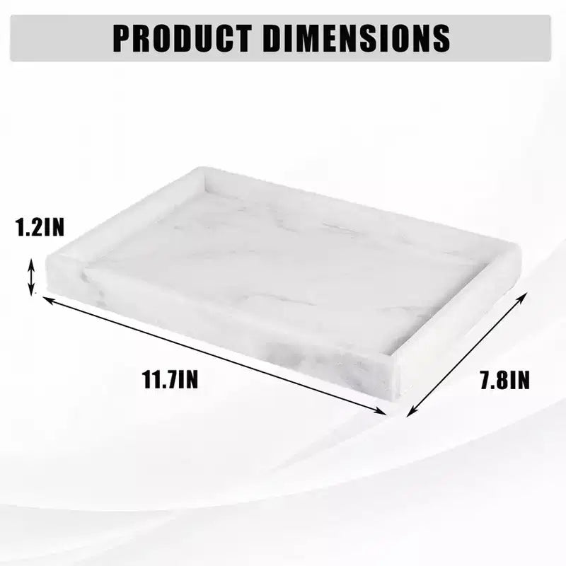 Elegante vassoio porta gioielli in marmo naturale, regalo per la festa della mamma, vassoio in vera pietra di marmo per bagno e decorazioni per la casa