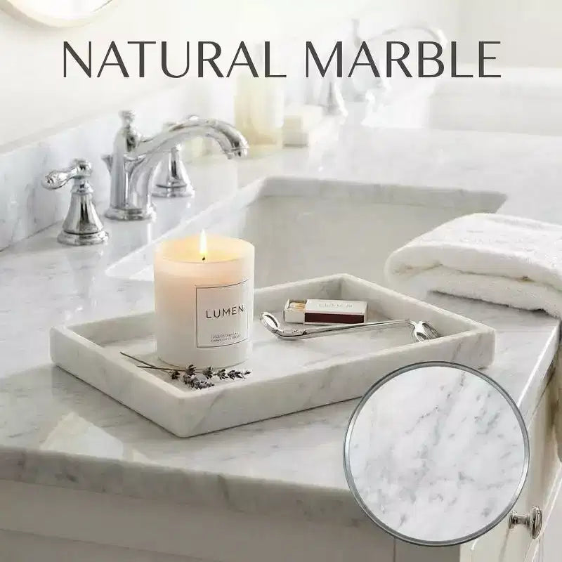Elegante vassoio porta gioielli in marmo naturale, regalo per la festa della mamma, vassoio in vera pietra di marmo per bagno e decorazioni per la casa