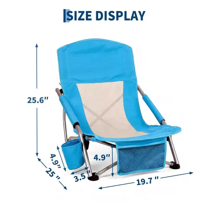 Sedie a Sdraio Pieghevoli Portatili, Sedia Leggera con Seduta Extra Larga con Portabicchieri, Tasca Portaoggetti e Borsa da Trasporto per Campeggio, Spiaggia, Viaggi