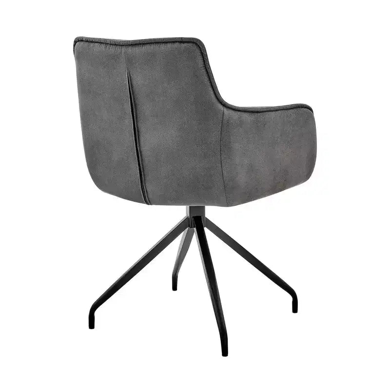 Velvetto Spazzolato Acciaio Inox Sedia da Pranzo Grigio Antracite - : Morbida, Geometrica, Telaio in Metallo