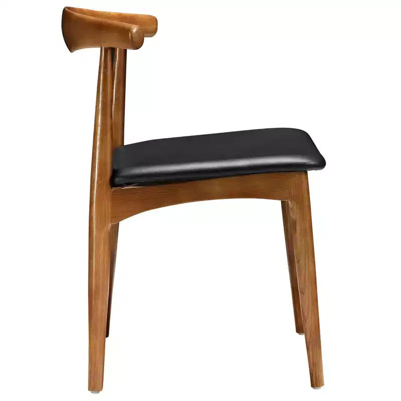 Sedia da pranzo Tracy nera - Modway: Design di metà secolo, Struttura in legno, Rivestimento in vinile, Nessun montaggio richiesto