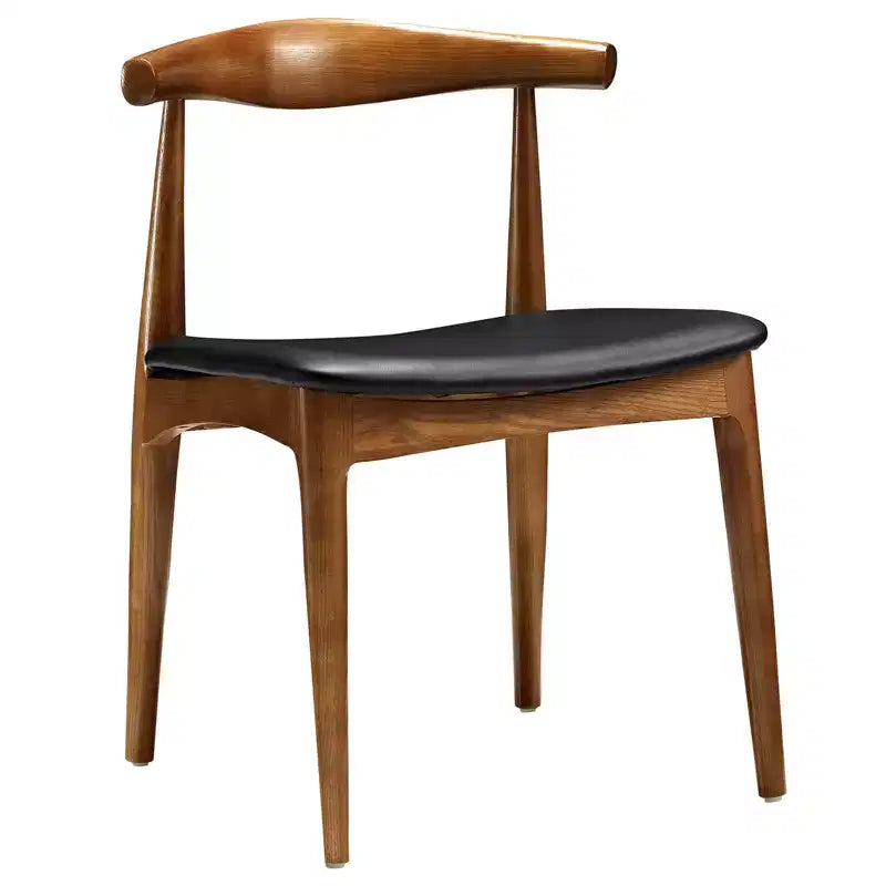 Sedia da pranzo Tracy nera - Modway: Design di metà secolo, Struttura in legno, Rivestimento in vinile, Nessun montaggio richiesto