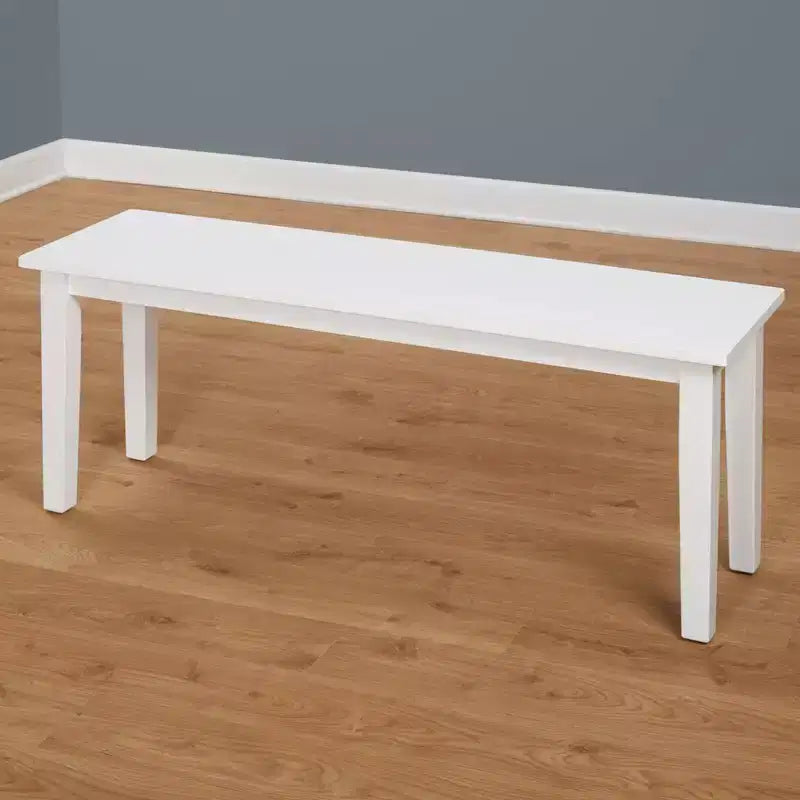 Panca da fattoria Buylateral Tiffany bianca: legno di gomma, stile moderno, seduta per ingresso e camera da letto