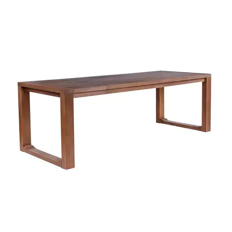 Set da pranzo allungabile Rasmus 6 pz Castagno - Boraam: Legno di acacia, sedie in similpelle, panca inclusa