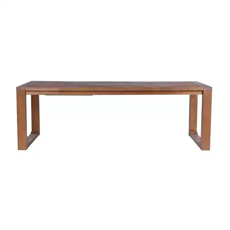 Set da pranzo allungabile Rasmus 6 pz Castagno - Boraam: Legno di acacia, sedie in similpelle, panca inclusa