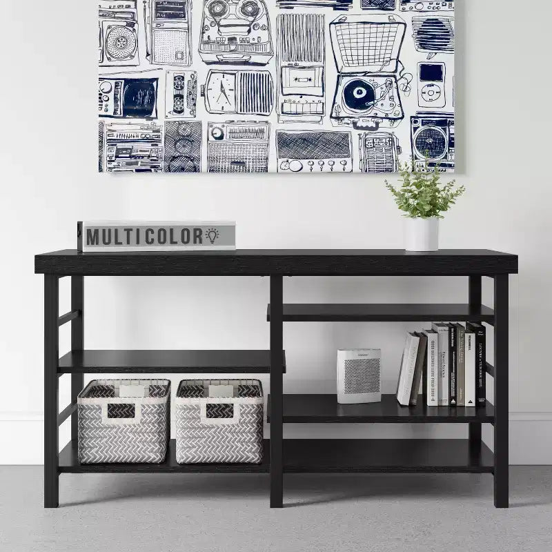 Mobile TV con Spazio Regolabile per TV fino a 50" Finitura Effetto Legno Nero - Room Essentials™