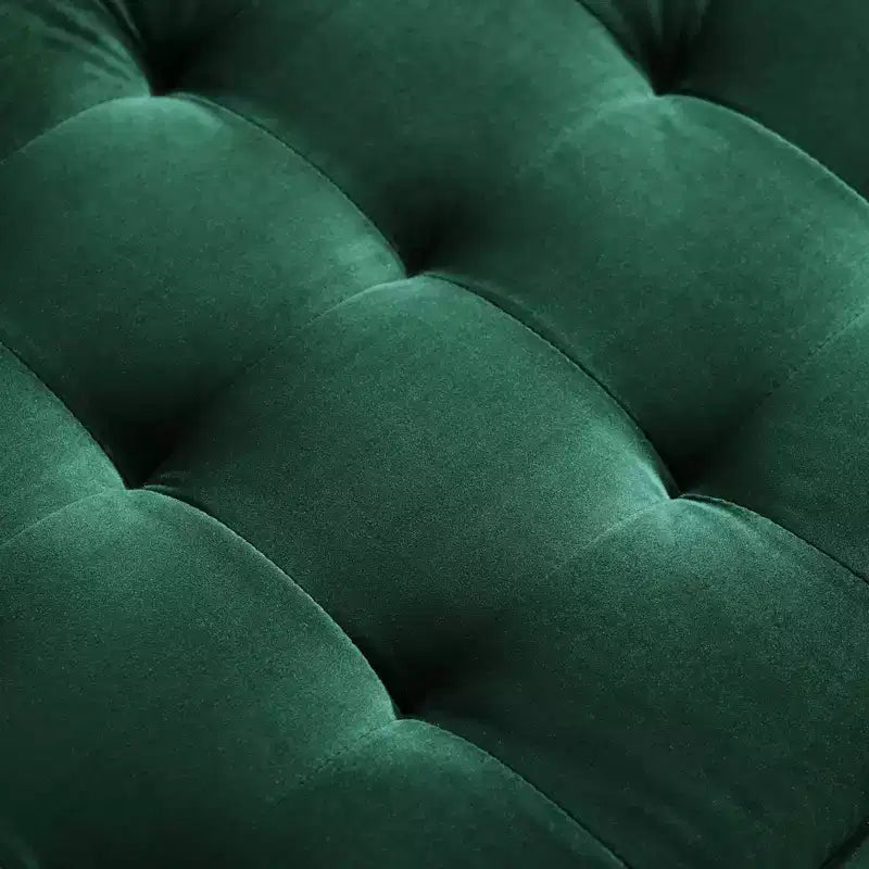 Divano in Velluto Valour Performance Verde - Modway: Design Trapuntato di Metà Secolo, Gambe Tinte Noce, Capacità 400 kg