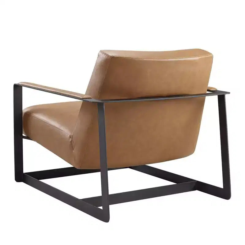 Poltrona imbottita in vinile Seg color talpa - Modway: moderna similpelle, gambe in acciaio inossidabile, per ufficio e camera degli ospiti