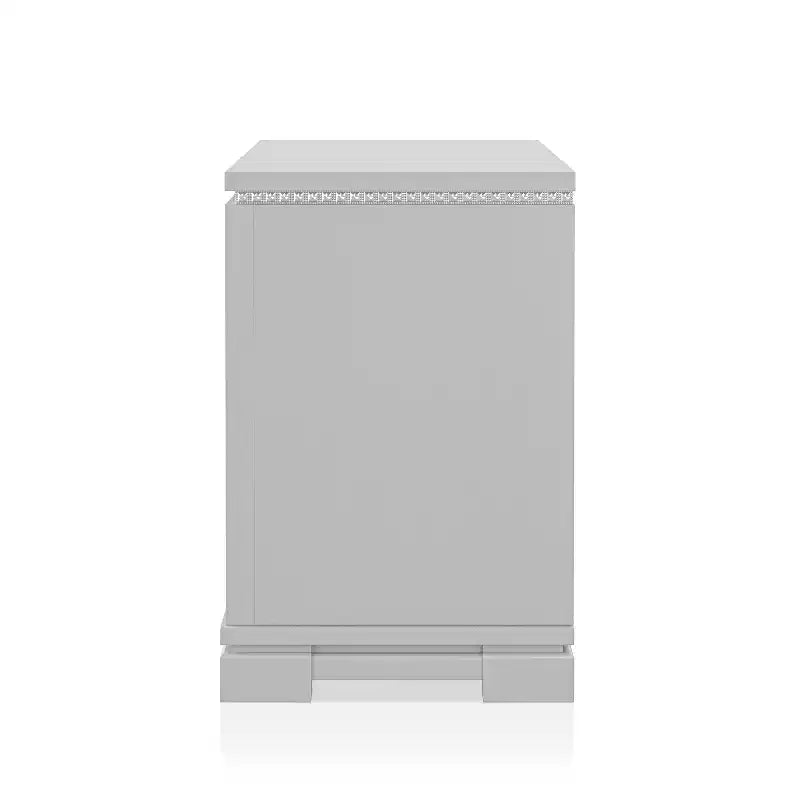 Comodino a 2 cassetti con cassetto a scomparsa e porte USB Argento - Homes: Inside + Out