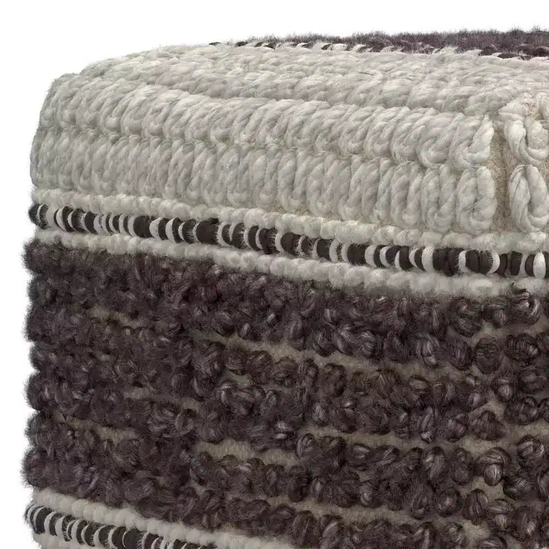 Pouf quadrato magenta/naturale