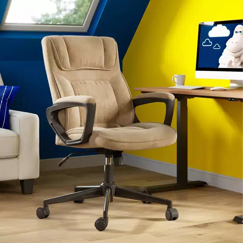 Poltrona direzionale in microfibra vellutata - Serta