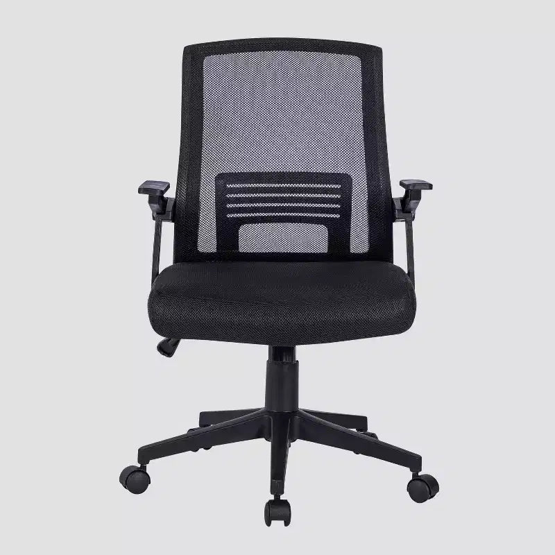 Sedia da Ufficio Ergonomica in Rete Nera - : Braccioli Regolabili, Struttura in Metallo, Sedia da Scrivania Girevole con Rotelle