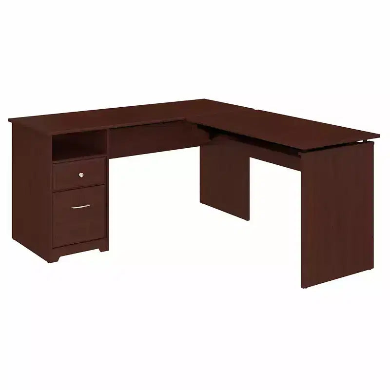 Cabot Scrivania a L regolabile in altezza 60w a 3 posizioni Ciliegio raccolta - Bush Furniture: ergonomica, altezza regolabile