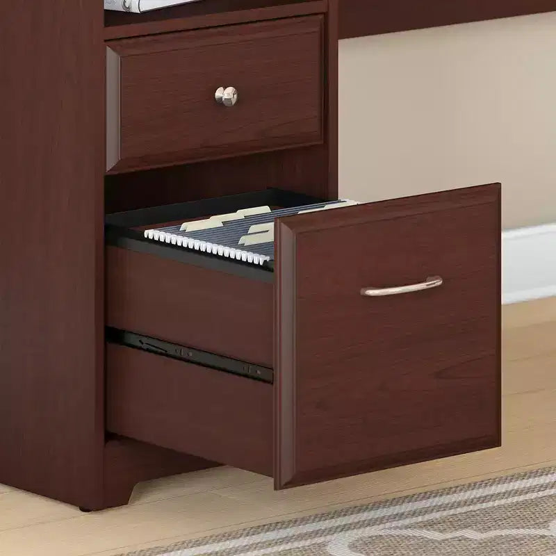 Cabot Scrivania a L regolabile in altezza 60w a 3 posizioni Ciliegio raccolta - Bush Furniture: ergonomica, altezza regolabile