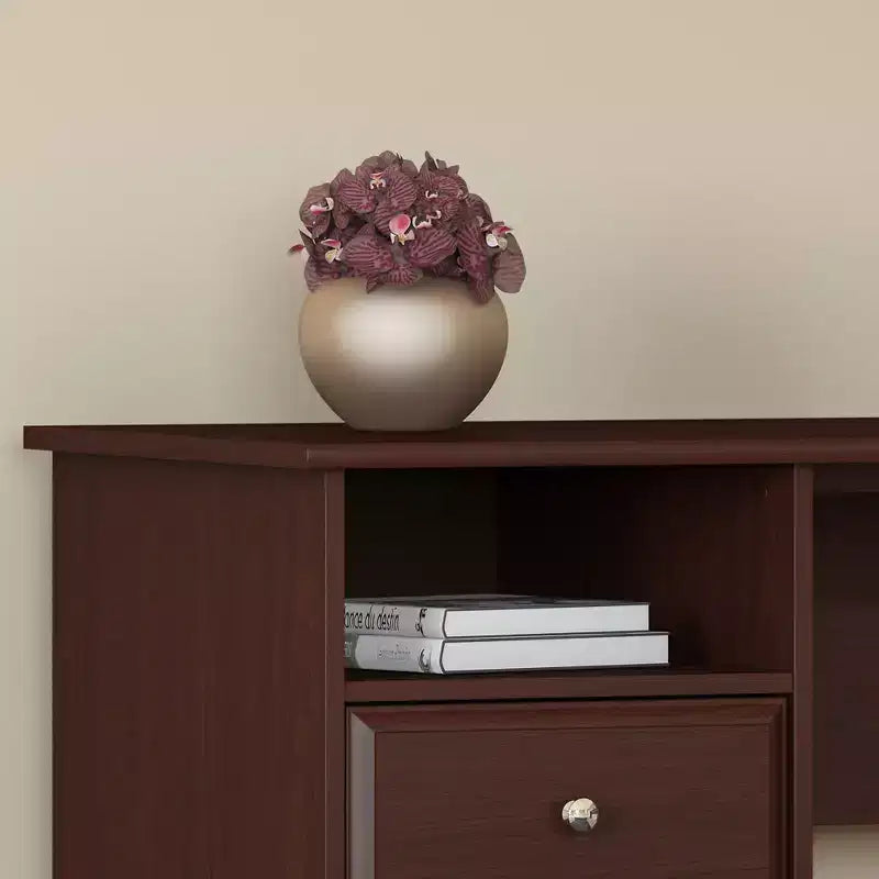 Cabot Scrivania a L regolabile in altezza 60w a 3 posizioni Ciliegio raccolta - Bush Furniture: ergonomica, altezza regolabile