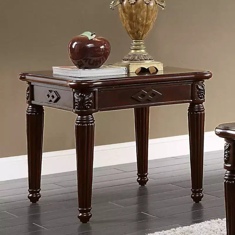 Tavolino d'appoggio da 26" con finitura espresso - : Quadrato, senza montaggio, legno composito