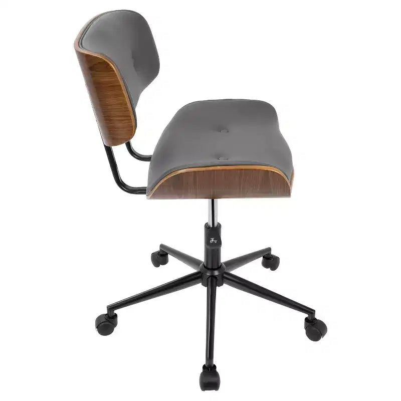 Sedia da ufficio Lombardi Mid-century Modern con girello