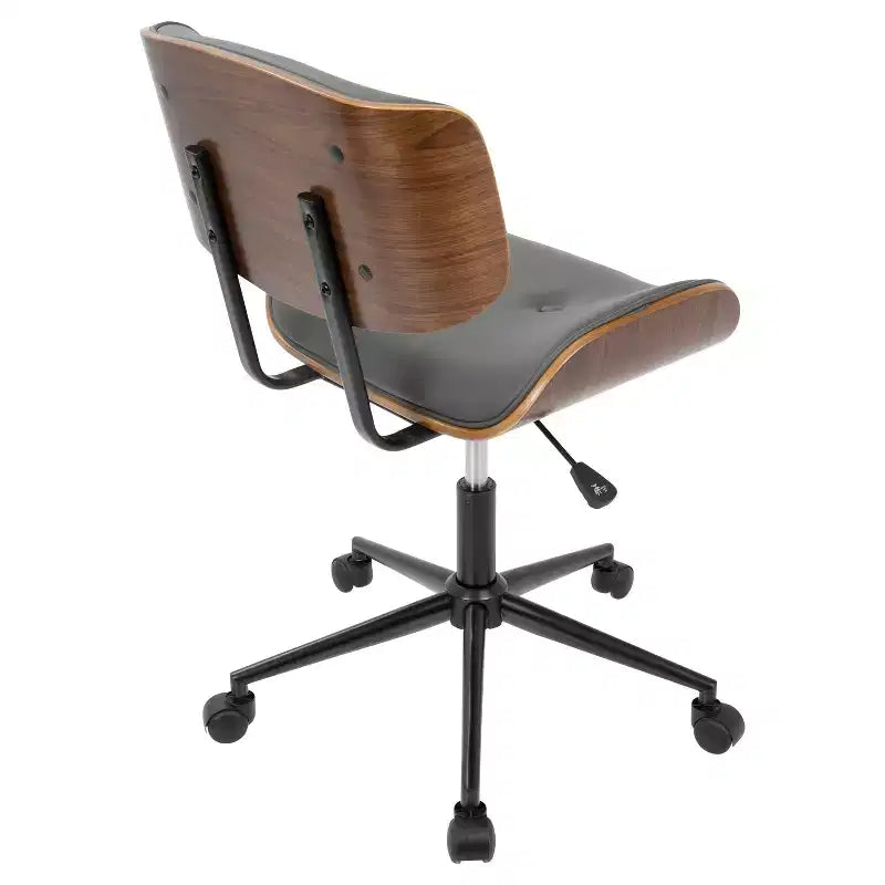 Sedia da ufficio Lombardi Mid-century Modern con girello