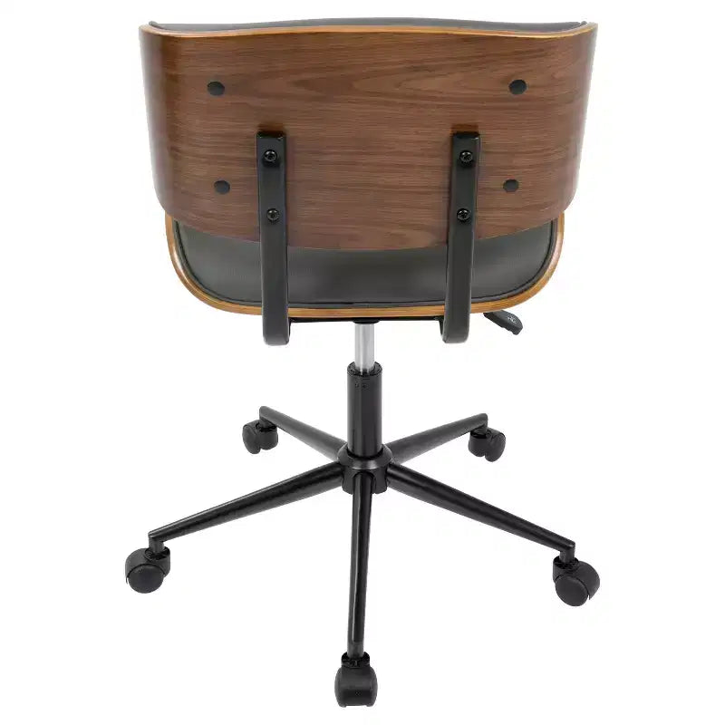 Sedia da ufficio Lombardi Mid-century Modern con girello