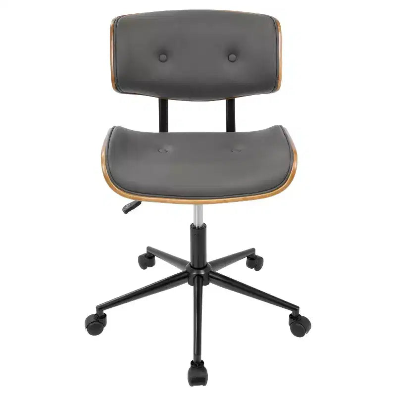 Sedia da ufficio Lombardi Mid-century Modern con girello