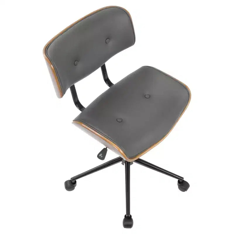 Sedia da ufficio Lombardi Mid-century Modern con girello