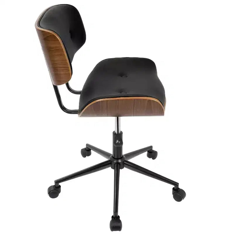 Sedia da ufficio Lombardi Mid-century Modern con girello